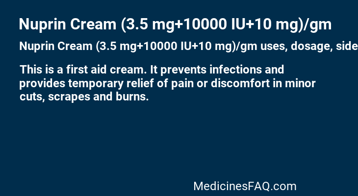 Nuprin Cream (3.5 mg+10000 IU+10 mg)/gm