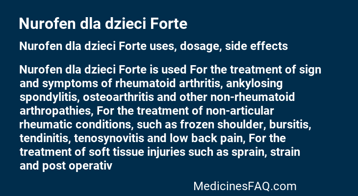 Nurofen dla dzieci Forte