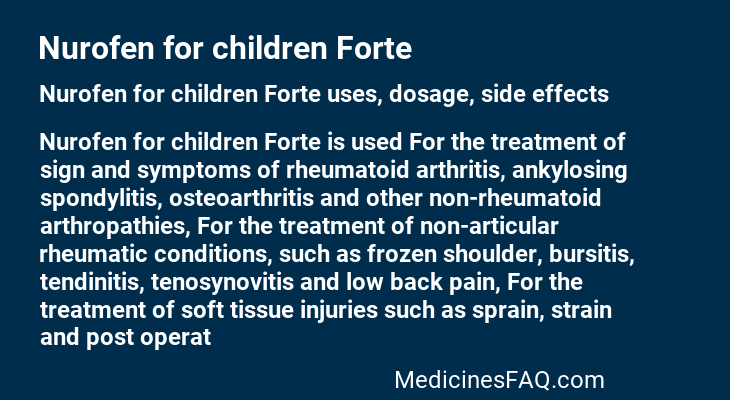 Nurofen for children Forte