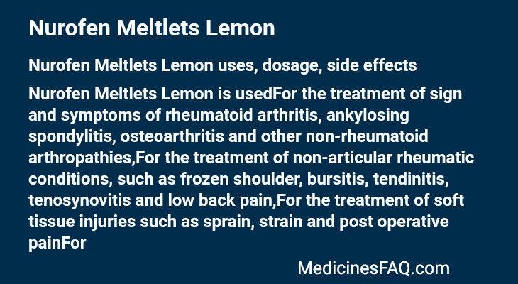 Nurofen Meltlets Lemon