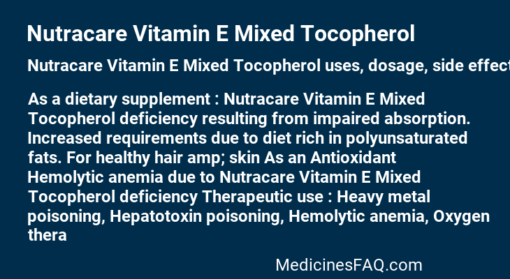 Nutracare Vitamin E Mixed Tocopherol