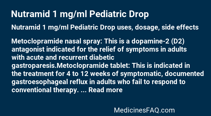 Nutramid 1 mg/ml Pediatric Drop