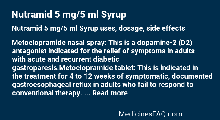 Nutramid 5 mg/5 ml Syrup