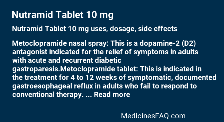 Nutramid Tablet 10 mg