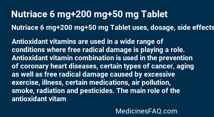 Nutriace 6 mg+200 mg+50 mg Tablet