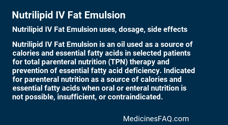 Nutrilipid IV Fat Emulsion