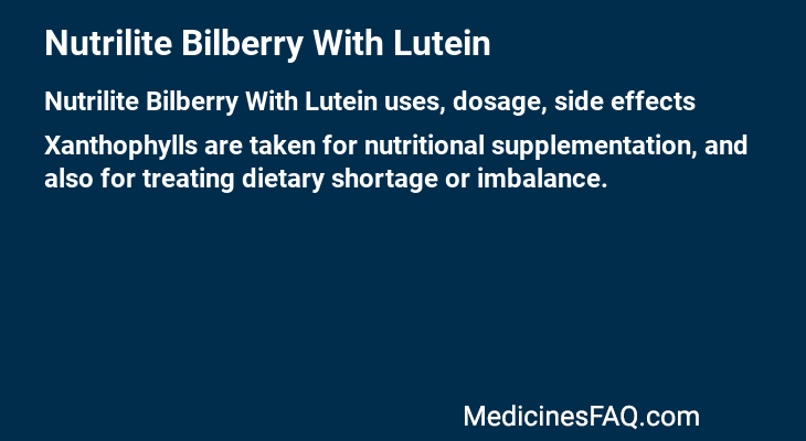 Nutrilite Bilberry With Lutein