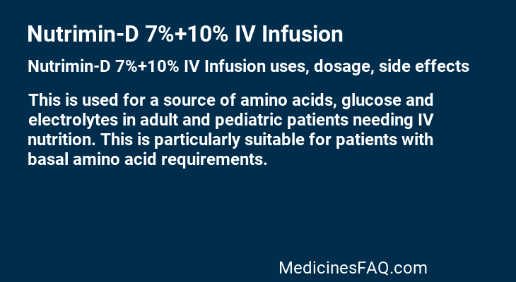 Nutrimin-D 7%+10% IV Infusion