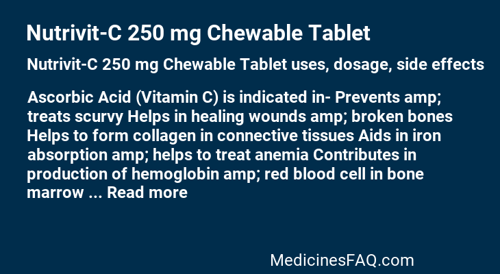 Nutrivit-C 250 mg Chewable Tablet