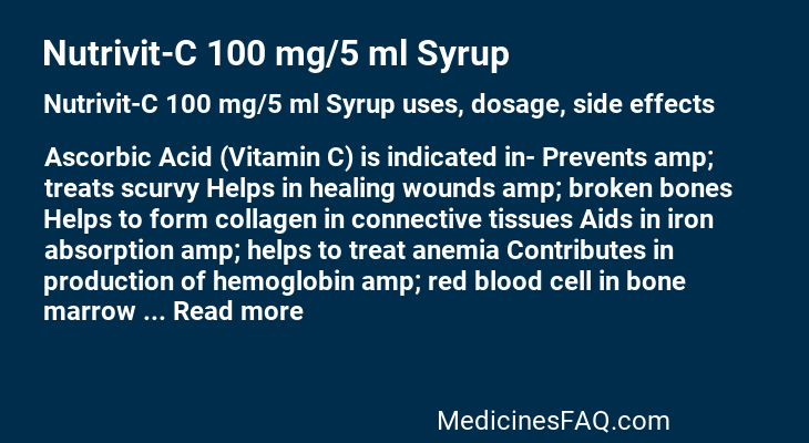 Nutrivit-C 100 mg/5 ml Syrup