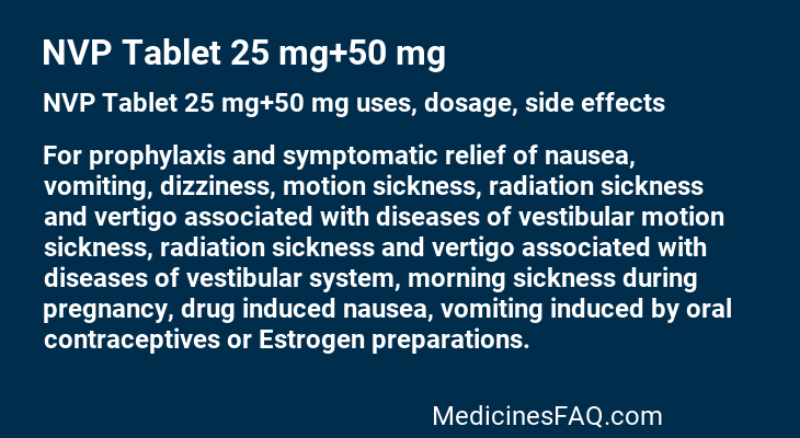 NVP Tablet 25 mg+50 mg