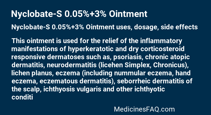 Nyclobate-S 0.05%+3% Ointment