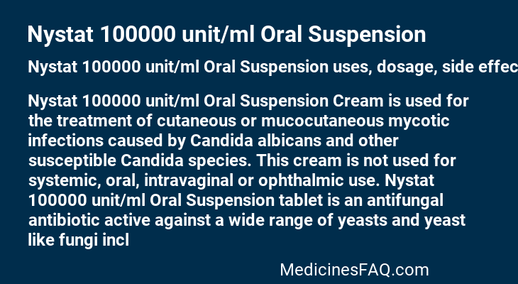 Nystat 100000 unit/ml Oral Suspension