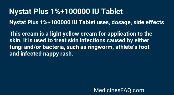 Nystat Plus 1%+100000 IU Tablet