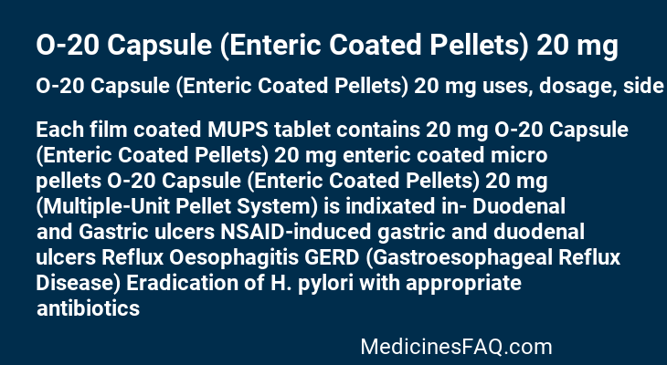 O-20 Capsule (Enteric Coated Pellets) 20 mg