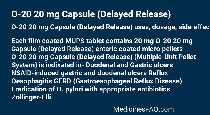 O-20 20 mg Capsule (Delayed Release)