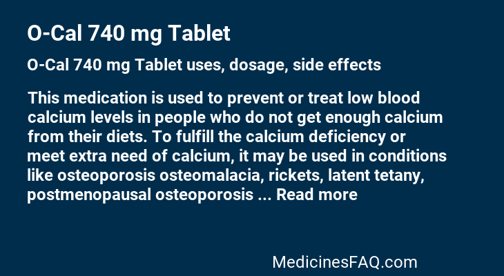 O-Cal 740 mg Tablet