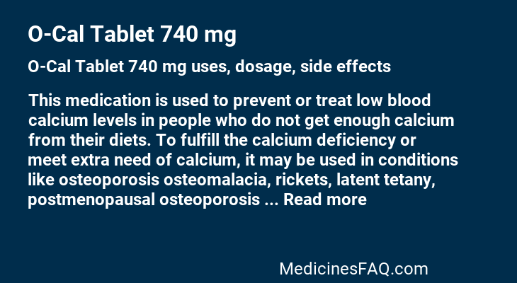 O-Cal Tablet 740 mg