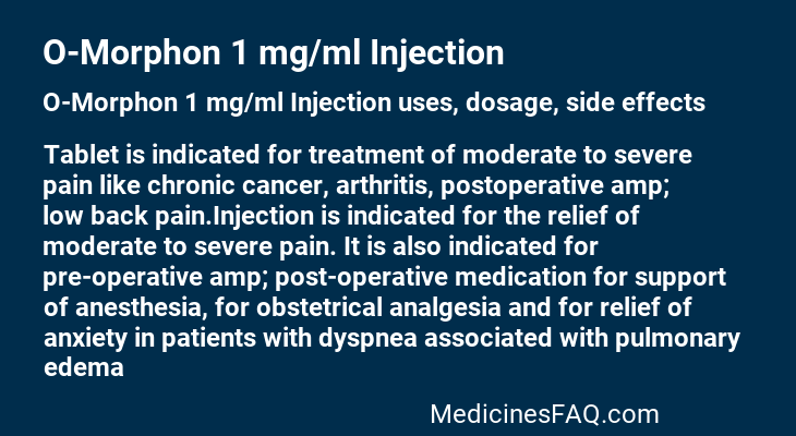 O-Morphon 1 mg/ml Injection