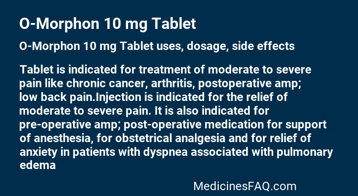 O-Morphon 10 mg Tablet