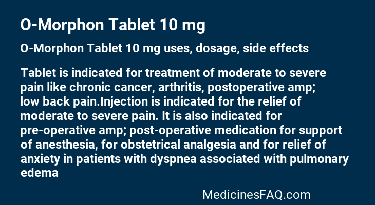 O-Morphon Tablet 10 mg