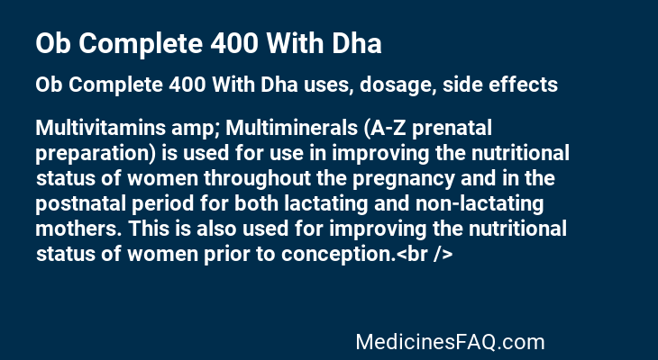 Ob Complete 400 With Dha