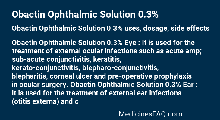 Obactin Ophthalmic Solution 0.3%