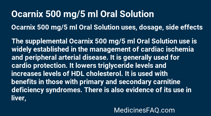 Ocarnix 500 mg/5 ml Oral Solution