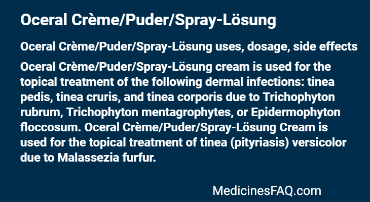 Oceral Crème/Puder/Spray-Lösung