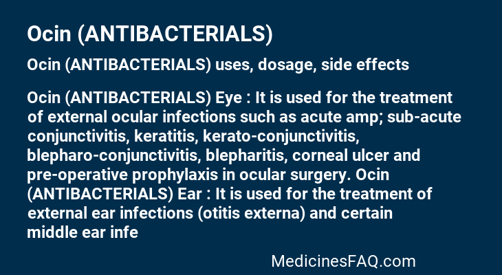 Ocin (ANTIBACTERIALS)