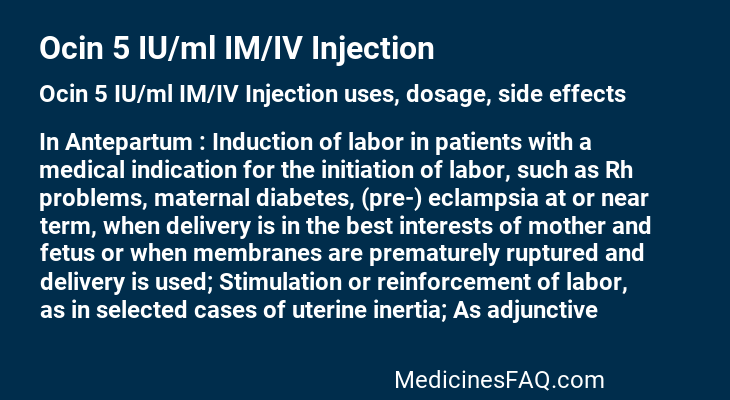 Ocin 5 IU/ml IM/IV Injection