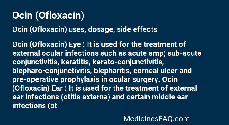 Ocin (Ofloxacin)
