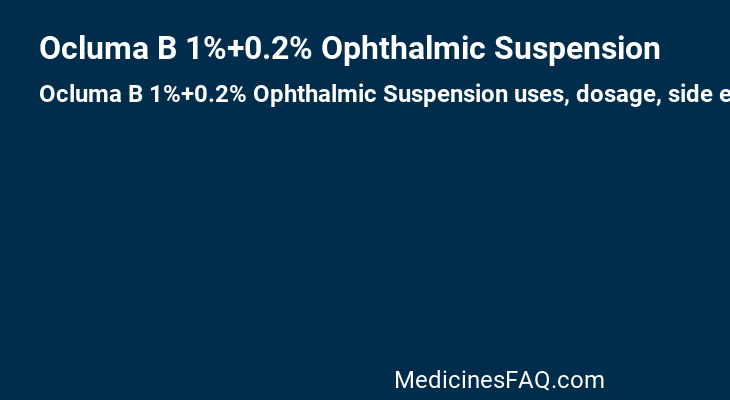 Ocluma B 1%+0.2% Ophthalmic Suspension