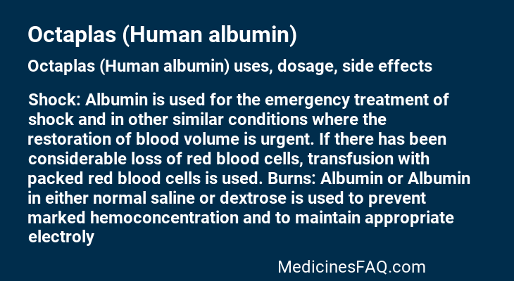 Octaplas (Human albumin)