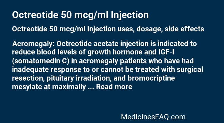 Octreotide 50 mcg/ml Injection