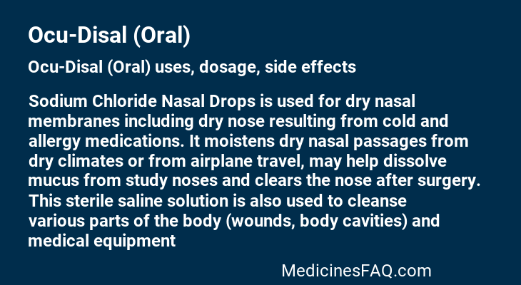 Ocu-Disal (Oral)