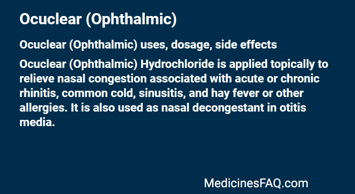 Ocuclear (Ophthalmic)