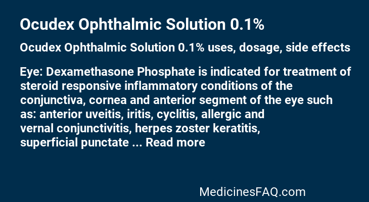 Ocudex Ophthalmic Solution 0.1%