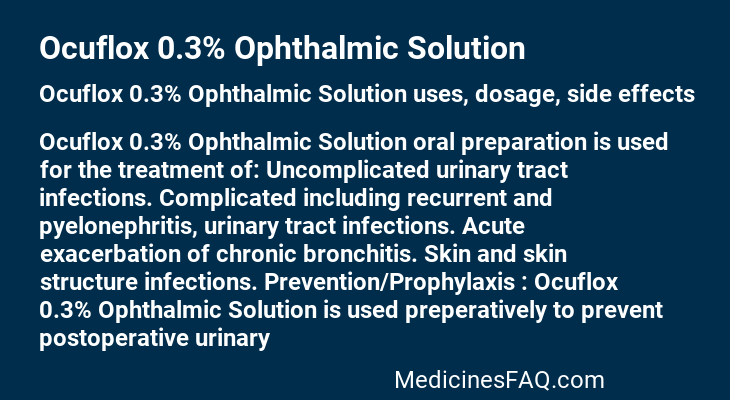 Ocuflox 0.3% Ophthalmic Solution