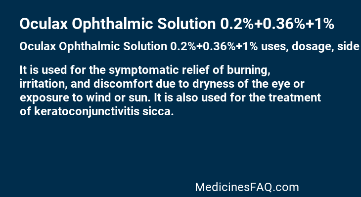 Oculax Ophthalmic Solution 0.2%+0.36%+1%