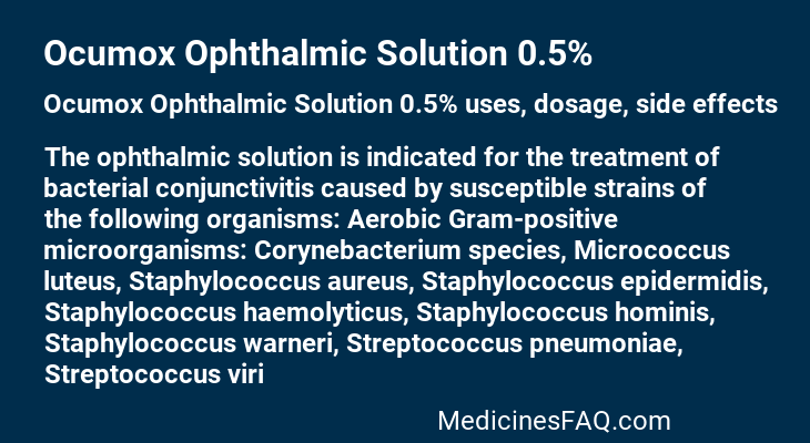 Ocumox Ophthalmic Solution 0.5%