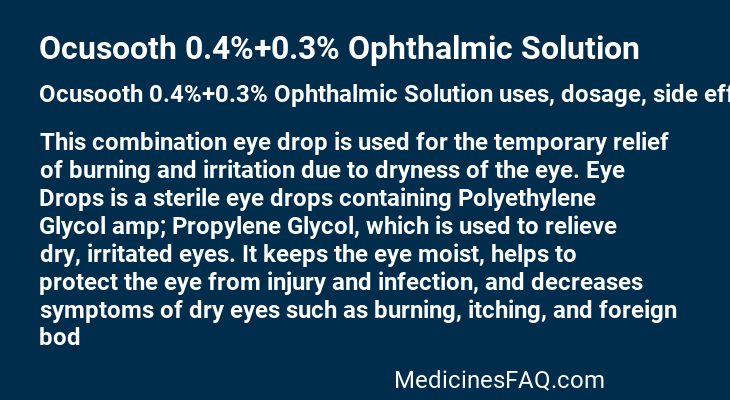 Ocusooth 0.4%+0.3% Ophthalmic Solution