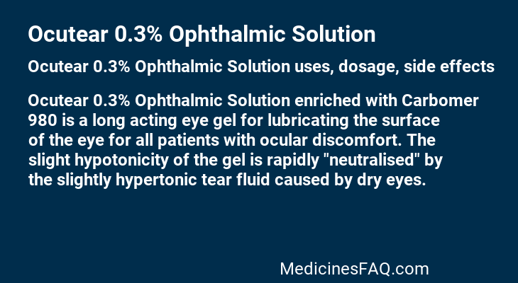 Ocutear 0.3% Ophthalmic Solution