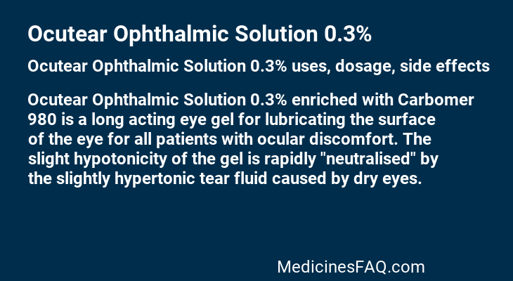 Ocutear Ophthalmic Solution 0.3%