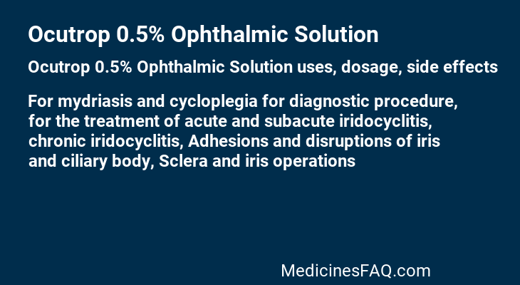 Ocutrop 0.5% Ophthalmic Solution