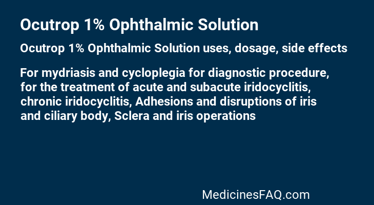 Ocutrop 1% Ophthalmic Solution