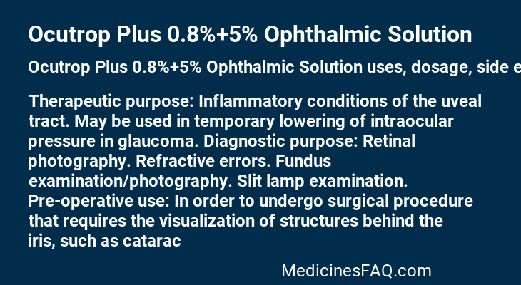 Ocutrop Plus 0.8%+5% Ophthalmic Solution