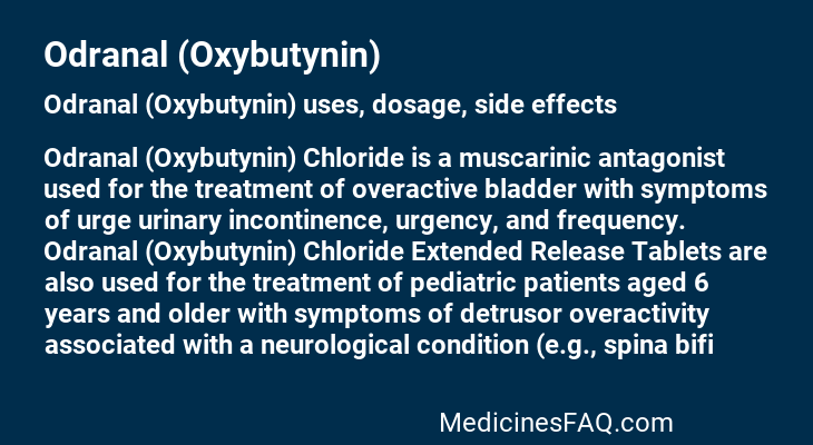Odranal (Oxybutynin)