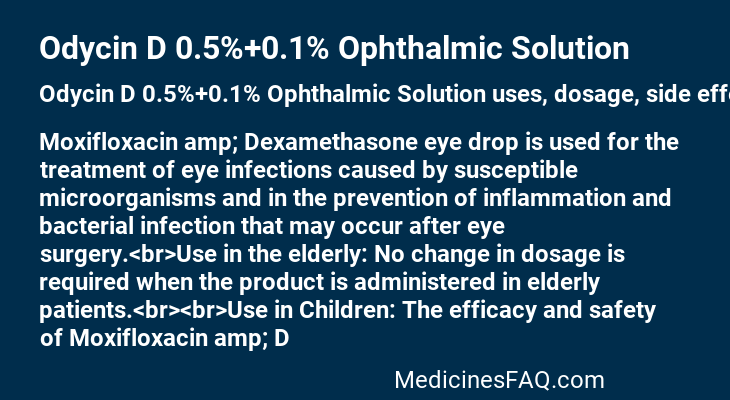 Odycin D 0.5%+0.1% Ophthalmic Solution