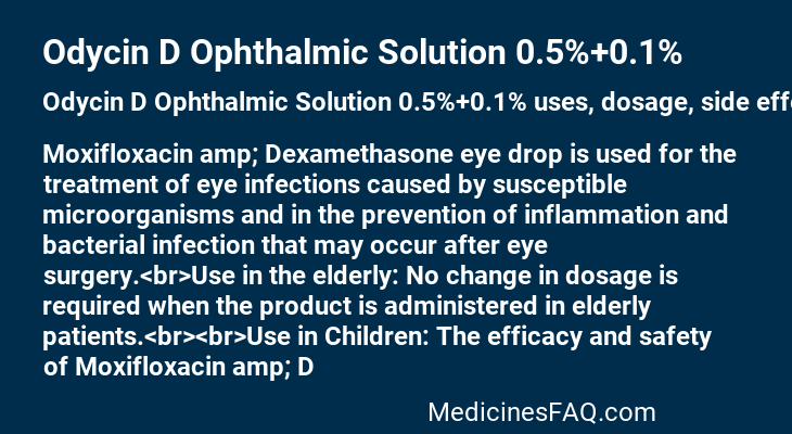 Odycin D Ophthalmic Solution 0.5%+0.1%